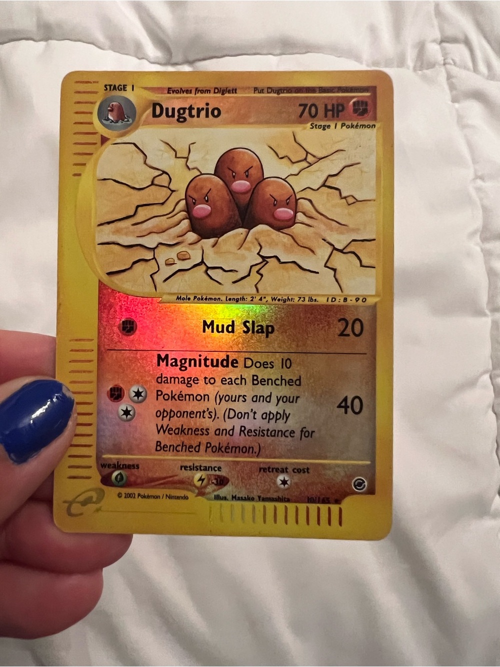 2002 RARE Dugtrio Reverse Holo Pokemon Card Expedition Base 10/165